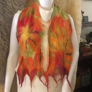 Felted silk scarf